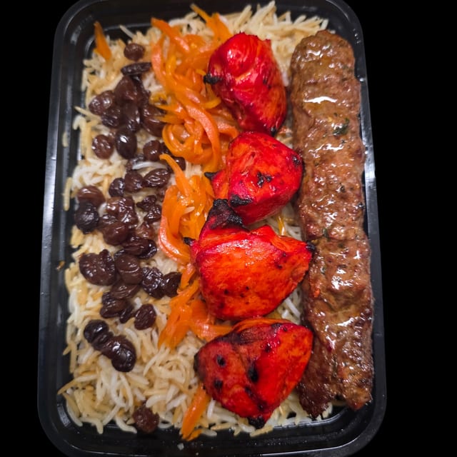 Sultani Chicken Kabab 4pc & Beef Kofta Kabab.